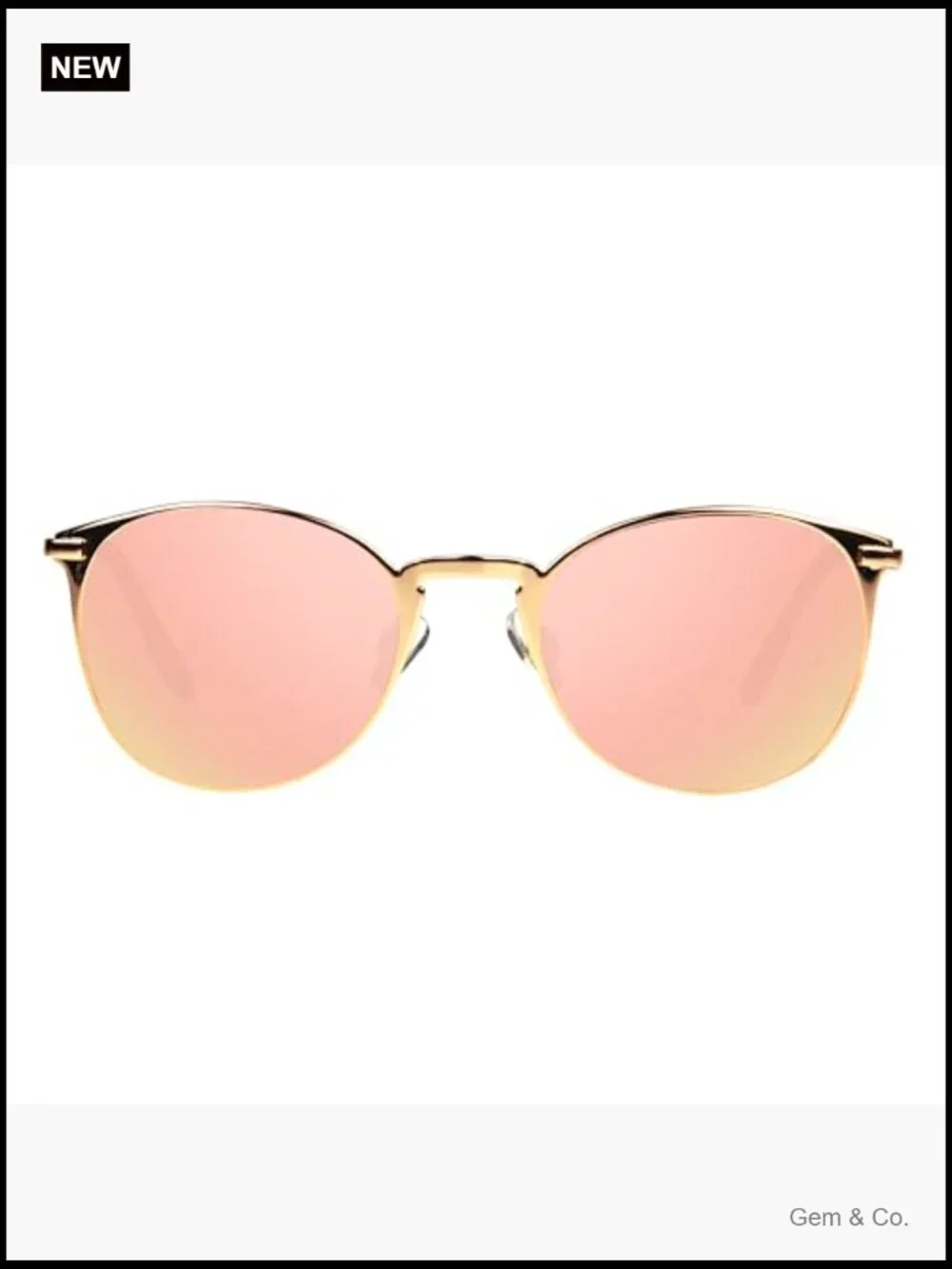 Round Metal Frame Sunglasses with Scratch Resistant Lenses UV Protection 56mm